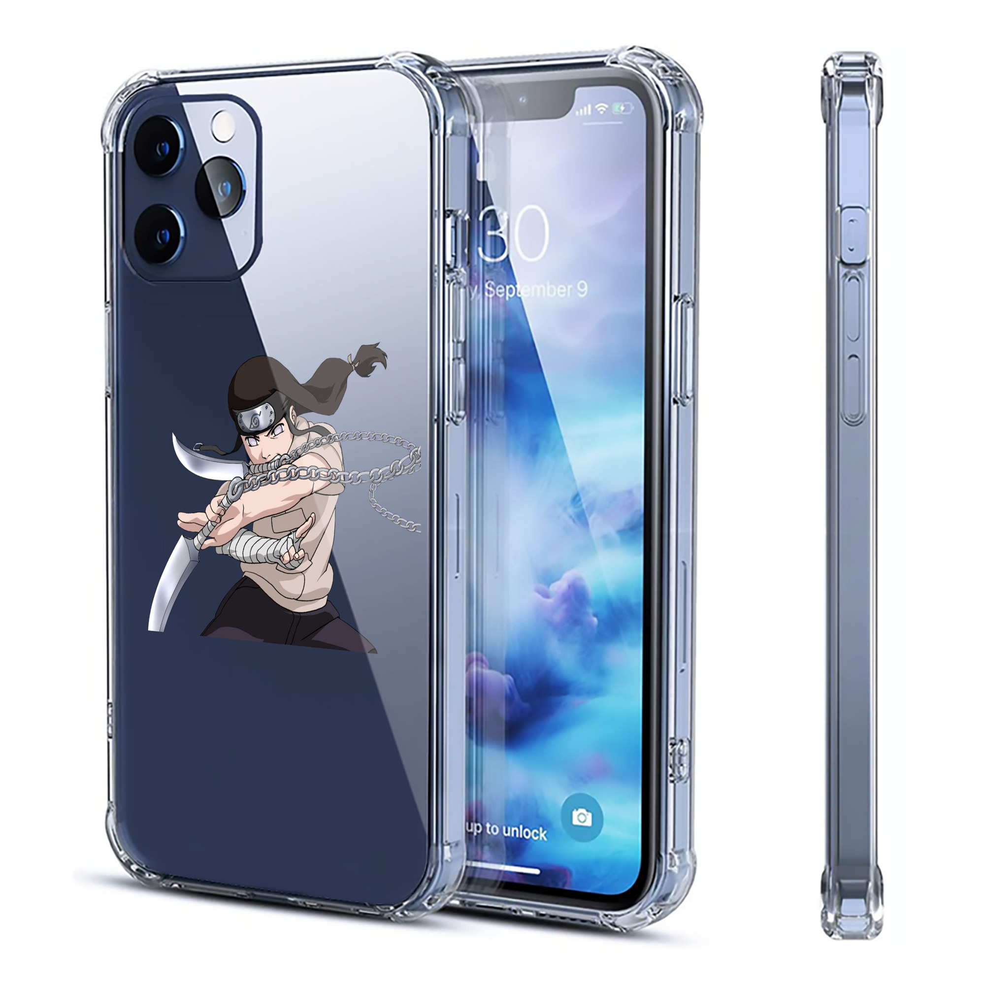 （画像用） NARUTO -ナルト- 日向ネジ Hyūga Neji 【iPhone 12シリーズ対応】透明スマホケース（クリアソフトケース）